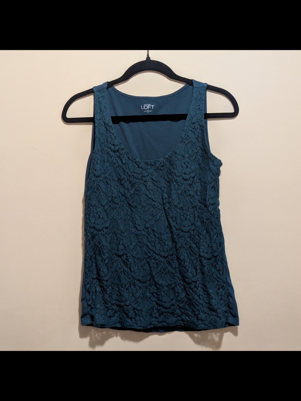 LOFT Teal Lace Scoop neck Tank Top | Women's S